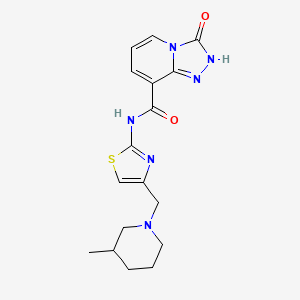 N-[4-[(3-methylpiperidin-1-yl)methyl]-1,3-thiazol-2-yl]-3-oxo-2H-[1,2,4]triazolo[4,3-a]pyridine-8-carboxamide