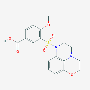 4-Methoxy-3-(4-oxa-1,10-diazatricyclo[7.3.1.05,13]trideca-5,7,9(13)-trien-10-ylsulfonyl)benzoic acid