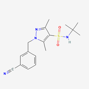 N-tert-butyl-1-[(3-cyanophenyl)methyl]-3,5-dimethylpyrazole-4-sulfonamide