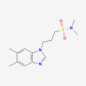 molecular formula C14H21N3O2S B6962637 3-(5,6-dimethylbenzimidazol-1-yl)-N,N-dimethylpropane-1-sulfonamide 