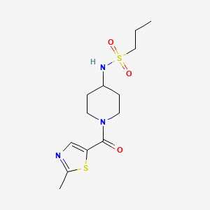 molecular formula C13H21N3O3S2 B6962644 N-[1-(2-methyl-1,3-thiazole-5-carbonyl)piperidin-4-yl]propane-1-sulfonamide 