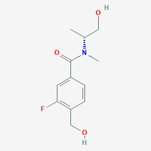 3-fluoro-4-(hydroxymethyl)-N-[(2R)-1-hydroxypropan-2-yl]-N-methylbenzamide