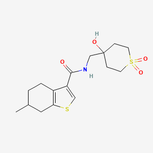 N-[(4-hydroxy-1,1-dioxothian-4-yl)methyl]-6-methyl-4,5,6,7-tetrahydro-1-benzothiophene-3-carboxamide