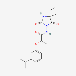 N-(4-ethyl-4-methyl-2,5-dioxoimidazolidin-1-yl)-2-(3-propan-2-ylphenoxy)propanamide