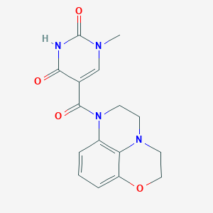 1-Methyl-5-(4-oxa-1,10-diazatricyclo[7.3.1.05,13]trideca-5,7,9(13)-triene-10-carbonyl)pyrimidine-2,4-dione