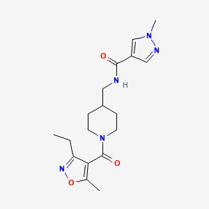 N-[[1-(3-ethyl-5-methyl-1,2-oxazole-4-carbonyl)piperidin-4-yl]methyl]-1-methylpyrazole-4-carboxamide