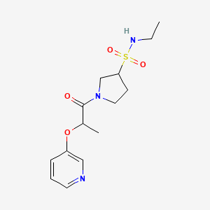 molecular formula C14H21N3O4S B6962699 N-ethyl-1-(2-pyridin-3-yloxypropanoyl)pyrrolidine-3-sulfonamide 