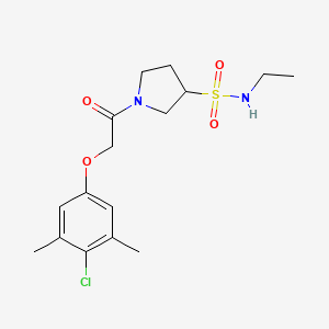 molecular formula C16H23ClN2O4S B6962708 1-[2-(4-chloro-3,5-dimethylphenoxy)acetyl]-N-ethylpyrrolidine-3-sulfonamide 