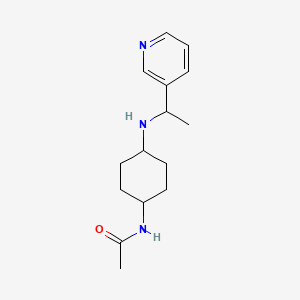 molecular formula C15H23N3O B6962732 N-[4-(1-pyridin-3-ylethylamino)cyclohexyl]acetamide 