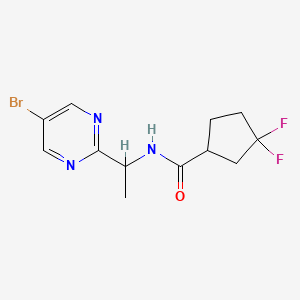 molecular formula C12H14BrF2N3O B6962743 N-[1-(5-bromopyrimidin-2-yl)ethyl]-3,3-difluorocyclopentane-1-carboxamide 