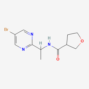 molecular formula C11H14BrN3O2 B6962746 N-[1-(5-bromopyrimidin-2-yl)ethyl]oxolane-3-carboxamide 