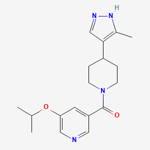 [4-(5-methyl-1H-pyrazol-4-yl)piperidin-1-yl]-(5-propan-2-yloxypyridin-3-yl)methanone