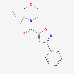 molecular formula C17H20N2O3 B6962778 (3-Ethyl-3-methylmorpholin-4-yl)-(3-phenyl-1,2-oxazol-5-yl)methanone 