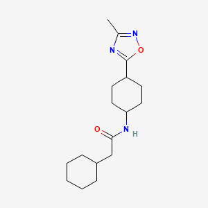 2-cyclohexyl-N-[4-(3-methyl-1,2,4-oxadiazol-5-yl)cyclohexyl]acetamide