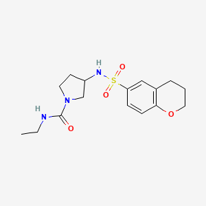 3-(3,4-dihydro-2H-chromen-6-ylsulfonylamino)-N-ethylpyrrolidine-1-carboxamide