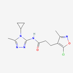 3-(5-chloro-3-methyl-1,2-oxazol-4-yl)-N-(4-cyclopropyl-5-methyl-1,2,4-triazol-3-yl)propanamide