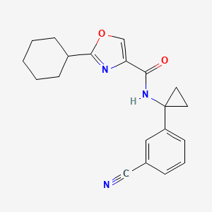 N-[1-(3-cyanophenyl)cyclopropyl]-2-cyclohexyl-1,3-oxazole-4-carboxamide