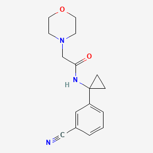 molecular formula C16H19N3O2 B6962920 N-[1-(3-cyanophenyl)cyclopropyl]-2-morpholin-4-ylacetamide 