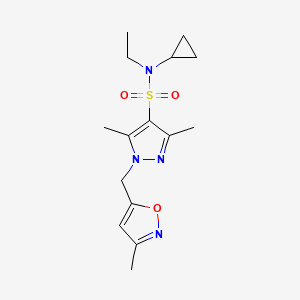 N-cyclopropyl-N-ethyl-3,5-dimethyl-1-[(3-methyl-1,2-oxazol-5-yl)methyl]pyrazole-4-sulfonamide