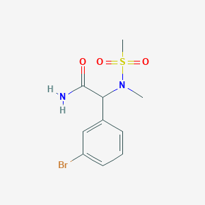 molecular formula C10H13BrN2O3S B6962944 2-(3-Bromophenyl)-2-[methyl(methylsulfonyl)amino]acetamide 