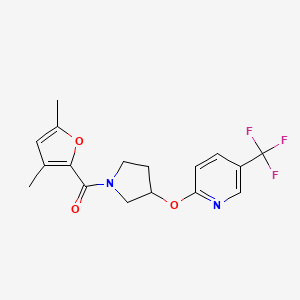 (3,5-Dimethylfuran-2-yl)-[3-[5-(trifluoromethyl)pyridin-2-yl]oxypyrrolidin-1-yl]methanone