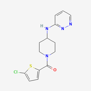 molecular formula C14H15ClN4OS B6962993 (5-Chlorothiophen-2-yl)-[4-(pyridazin-3-ylamino)piperidin-1-yl]methanone 