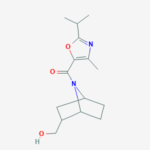 molecular formula C15H22N2O3 B6963008 [2-(Hydroxymethyl)-7-azabicyclo[2.2.1]heptan-7-yl]-(4-methyl-2-propan-2-yl-1,3-oxazol-5-yl)methanone 