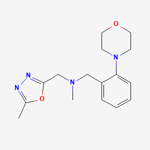 molecular formula C16H22N4O2 B6963022 N-methyl-N-[(5-methyl-1,3,4-oxadiazol-2-yl)methyl]-1-(2-morpholin-4-ylphenyl)methanamine 