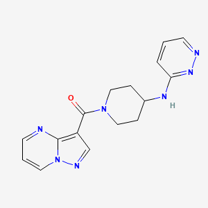 molecular formula C16H17N7O B6963066 Pyrazolo[1,5-a]pyrimidin-3-yl-[4-(pyridazin-3-ylamino)piperidin-1-yl]methanone 