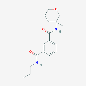 molecular formula C17H24N2O3 B6963074 3-N-(3-methyloxan-3-yl)-1-N-propylbenzene-1,3-dicarboxamide 