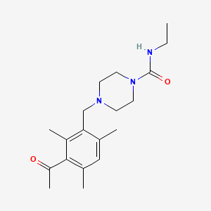 4-[(3-acetyl-2,4,6-trimethylphenyl)methyl]-N-ethylpiperazine-1-carboxamide