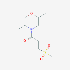 molecular formula C10H19NO4S B6963137 1-(2,5-Dimethylmorpholin-4-yl)-3-methylsulfonylpropan-1-one 