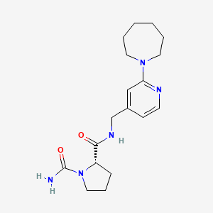 (2S)-2-N-[[2-(azepan-1-yl)pyridin-4-yl]methyl]pyrrolidine-1,2-dicarboxamide