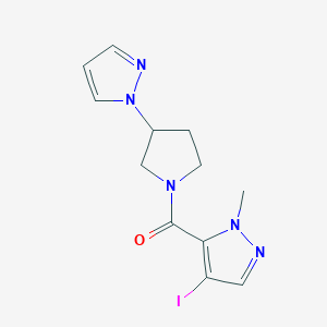 molecular formula C12H14IN5O B6963147 (4-Iodo-2-methylpyrazol-3-yl)-(3-pyrazol-1-ylpyrrolidin-1-yl)methanone 