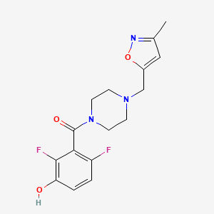 molecular formula C16H17F2N3O3 B6963149 (2,6-Difluoro-3-hydroxyphenyl)-[4-[(3-methyl-1,2-oxazol-5-yl)methyl]piperazin-1-yl]methanone 