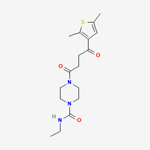 molecular formula C17H25N3O3S B6963155 4-[4-(2,5-dimethylthiophen-3-yl)-4-oxobutanoyl]-N-ethylpiperazine-1-carboxamide 