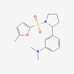 molecular formula C17H22N2O3S B6963180 N,N-dimethyl-3-[1-(5-methylfuran-2-yl)sulfonylpyrrolidin-2-yl]aniline 