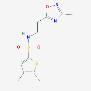 molecular formula C11H15N3O3S2 B6963191 4,5-dimethyl-N-[2-(3-methyl-1,2,4-oxadiazol-5-yl)ethyl]thiophene-2-sulfonamide 