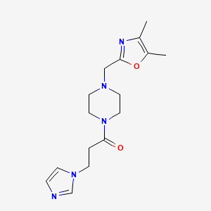 1-[4-[(4,5-Dimethyl-1,3-oxazol-2-yl)methyl]piperazin-1-yl]-3-imidazol-1-ylpropan-1-one