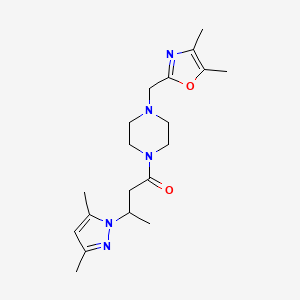 1-[4-[(4,5-Dimethyl-1,3-oxazol-2-yl)methyl]piperazin-1-yl]-3-(3,5-dimethylpyrazol-1-yl)butan-1-one