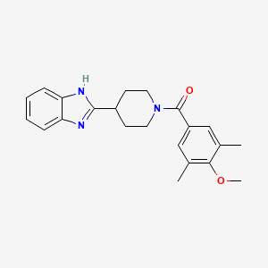 molecular formula C22H25N3O2 B6963245 [4-(1H-benzimidazol-2-yl)piperidin-1-yl]-(4-methoxy-3,5-dimethylphenyl)methanone 