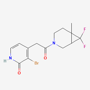 3-bromo-4-[2-(7,7-difluoro-6-methyl-3-azabicyclo[4.1.0]heptan-3-yl)-2-oxoethyl]-1H-pyridin-2-one