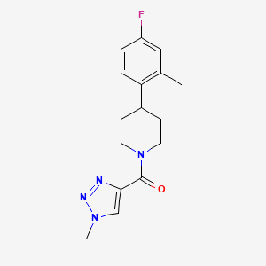 molecular formula C16H19FN4O B6963293 [4-(4-Fluoro-2-methylphenyl)piperidin-1-yl]-(1-methyltriazol-4-yl)methanone 