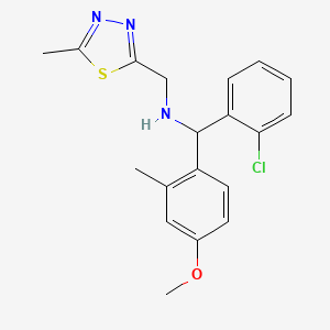 1-(2-chlorophenyl)-1-(4-methoxy-2-methylphenyl)-N-[(5-methyl-1,3,4-thiadiazol-2-yl)methyl]methanamine