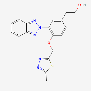 molecular formula C18H17N5O2S B6963304 2-[3-(Benzotriazol-2-yl)-4-[(5-methyl-1,3,4-thiadiazol-2-yl)methoxy]phenyl]ethanol 