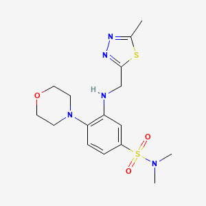 N,N-dimethyl-3-[(5-methyl-1,3,4-thiadiazol-2-yl)methylamino]-4-morpholin-4-ylbenzenesulfonamide