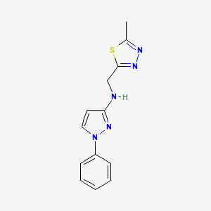 N-[(5-methyl-1,3,4-thiadiazol-2-yl)methyl]-1-phenylpyrazol-3-amine