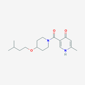 molecular formula C17H26N2O3 B6963371 2-methyl-5-[4-(3-methylbutoxy)piperidine-1-carbonyl]-1H-pyridin-4-one 