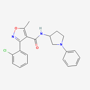 3-(2-chlorophenyl)-5-methyl-N-(1-phenylpyrrolidin-3-yl)-1,2-oxazole-4-carboxamide