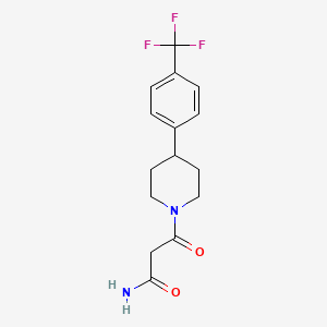 molecular formula C15H17F3N2O2 B6963428 3-Oxo-3-[4-[4-(trifluoromethyl)phenyl]piperidin-1-yl]propanamide 